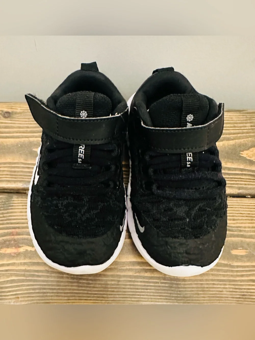 Nike Free RN 2021 TD Shoes 'Black Dark Smoke Grey' CZ3997-001 Size 6C